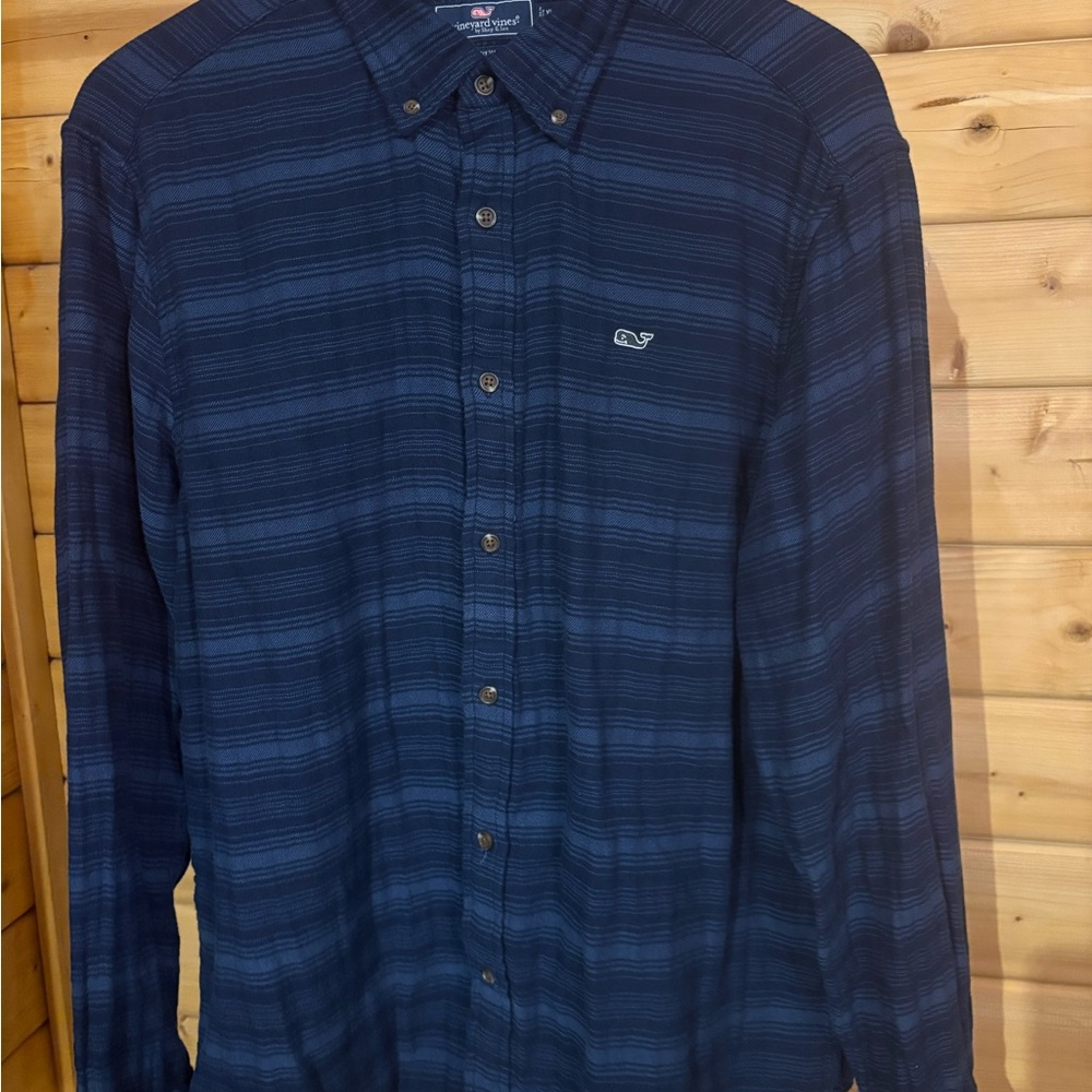 Vineyard Vines Navy Plaid Button Down Shirt